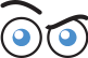 WTF Eyes Icon, the eyes have one eyebrow raised showing confusing and some irritation.